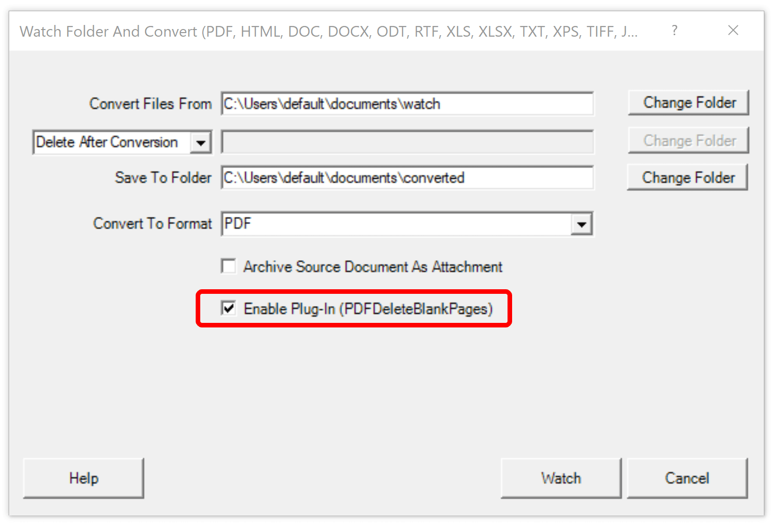 Win2PDF Watch Convert Enable Plug-In Win2PDF Watch Convert Enable Plug-In